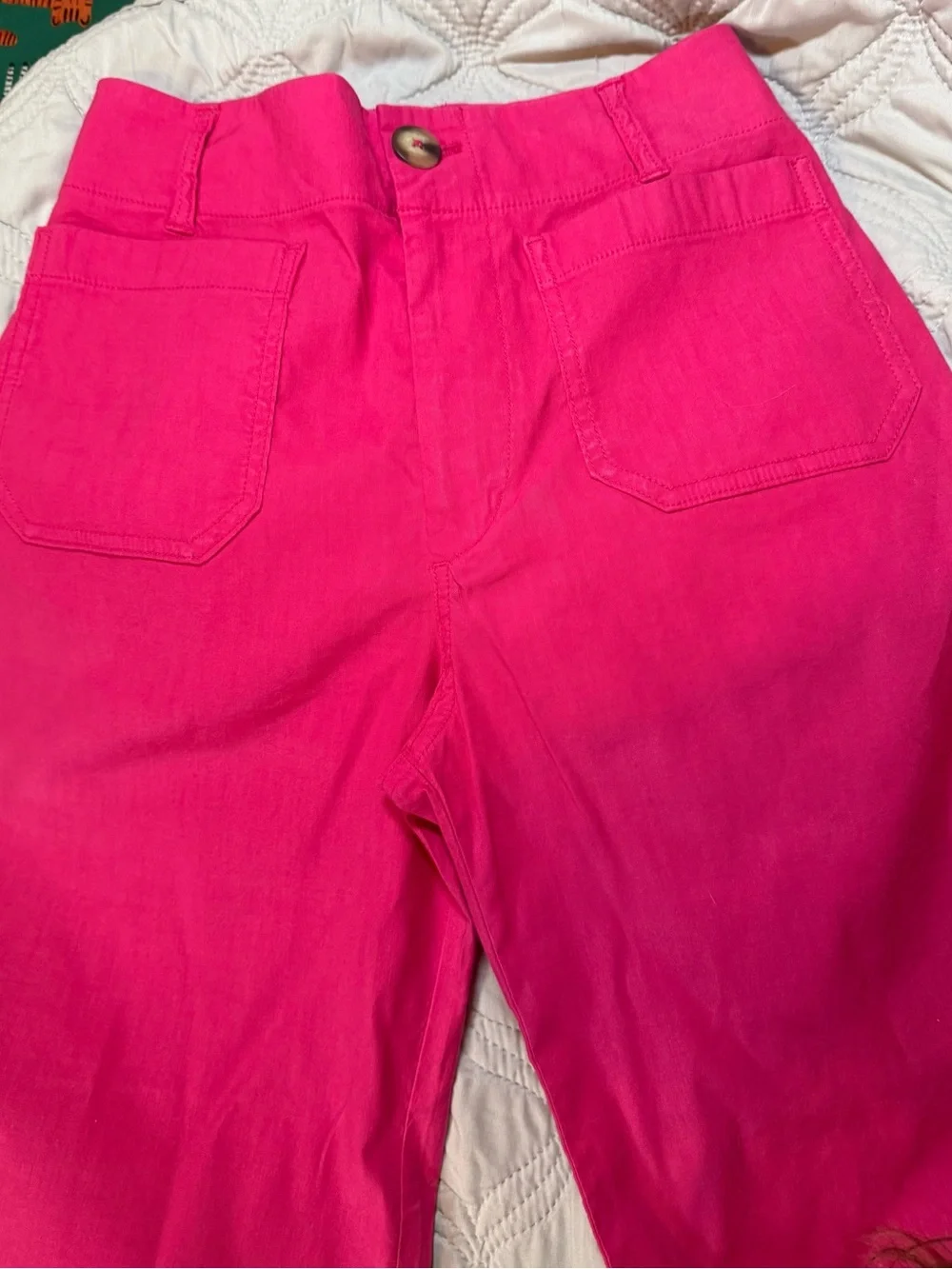 Maeve Anthropologie Colette Pink Wide Leg Ankle Pants Womens 25 - Picture 5 of 12